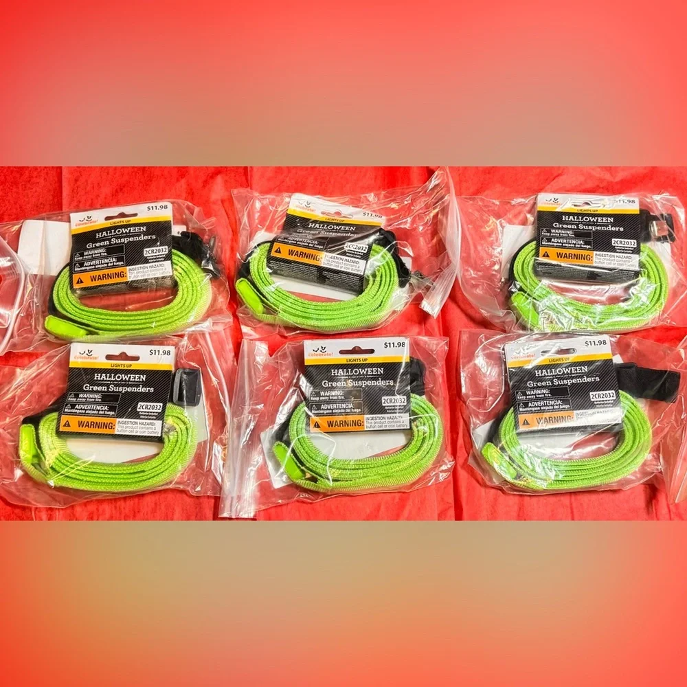 Green Suspenders Set / 6 pair total Christmas Suspenders / The Grinch Outfit